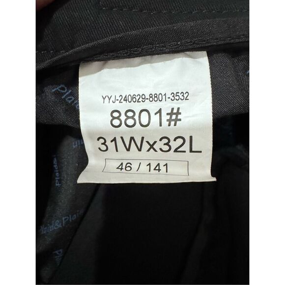 Plaid&Plain Men's Stretch Dress Pants Slim Fit Skinny Suit Pants 31x32 - Picture 7 of 7